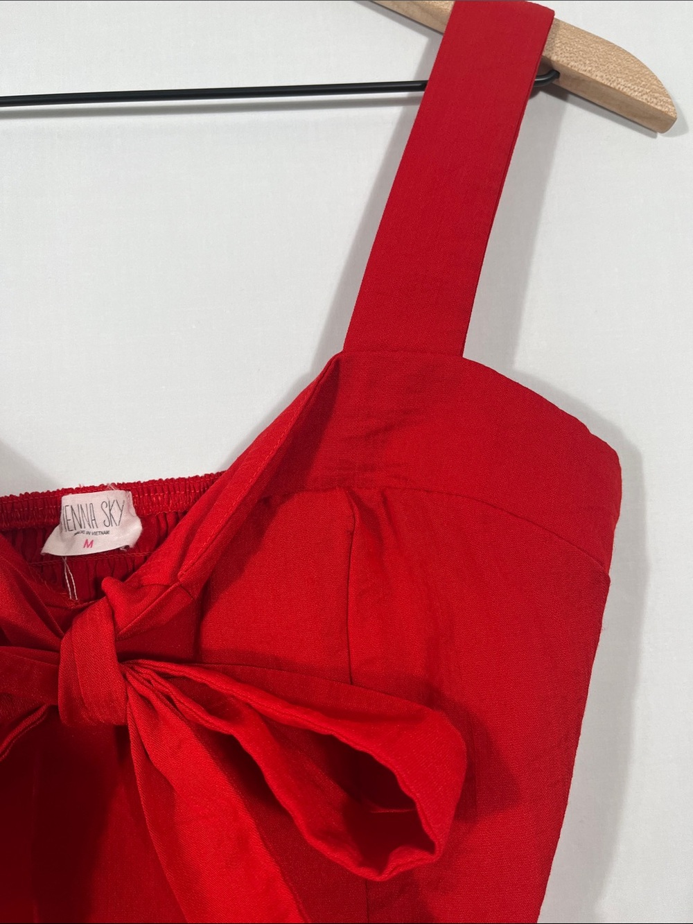 Sienna Sky Red Tie-Front Crop Top - Picture 4 of 8